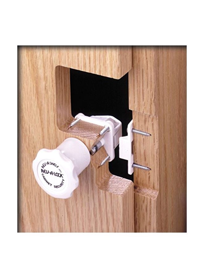 Rev-A-Shelf - Cabinet Security Lock Assembly White/Red/Silver 1x1x1inch - Image 1