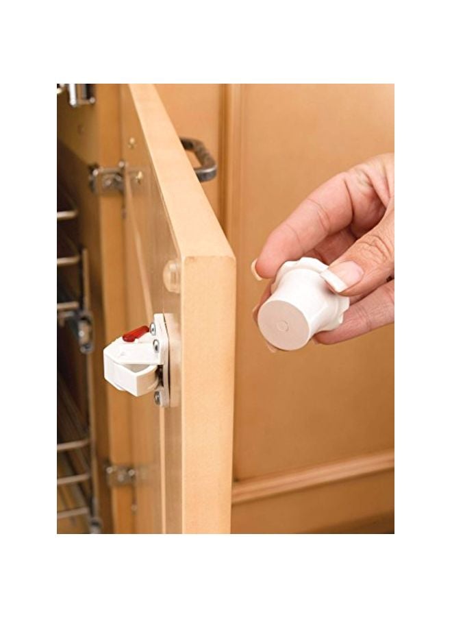 Rev-A-Shelf - Cabinet Security Lock Assembly White/Red/Silver 1x1x1inch - Image 1