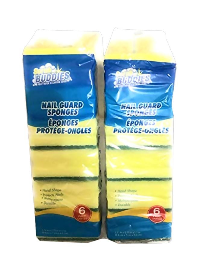 Scrub Buddies Pack Of 12 Cleaning Sponge Yellow 3.71x2.75x1.7inch - Image 1