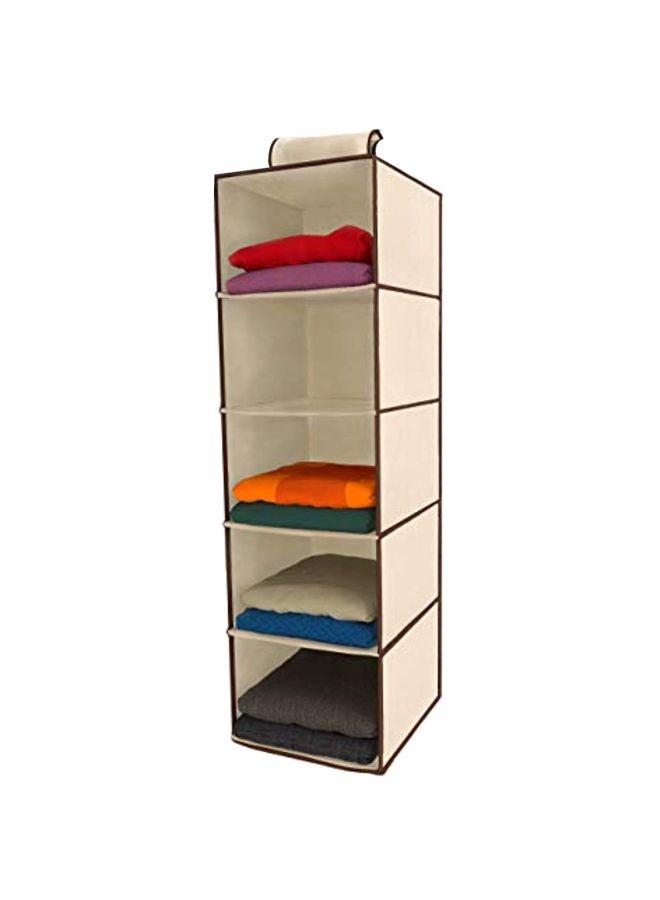 Ziz Home 5 Shelf Hanging Closet Organizer Beige 12x12x40inch  - Image 2