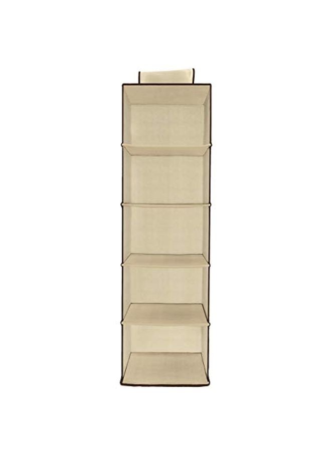 Ziz Home 5 Shelf Hanging Closet Organizer Beige 12x12x40inch  - Image 1
