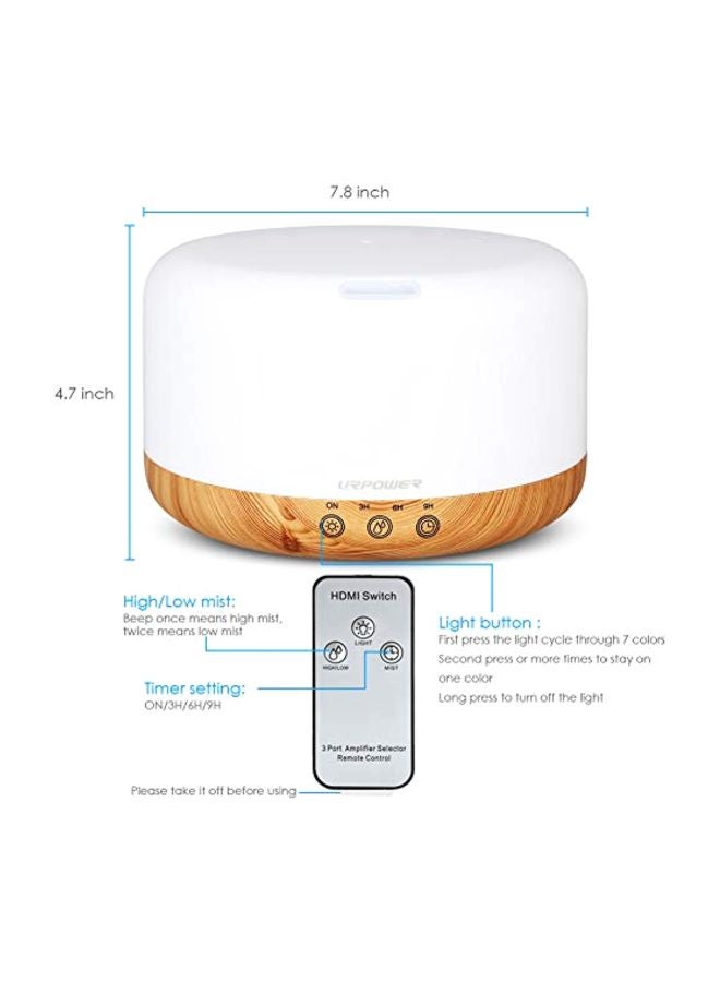 URPOWER Remote Control Essential Oil Diffuser Brown/Blue  - Image 2