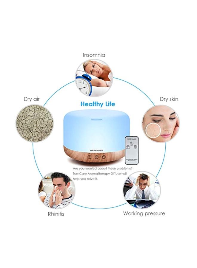 URPOWER Remote Control Essential Oil Diffuser Brown/Blue  - Image 3