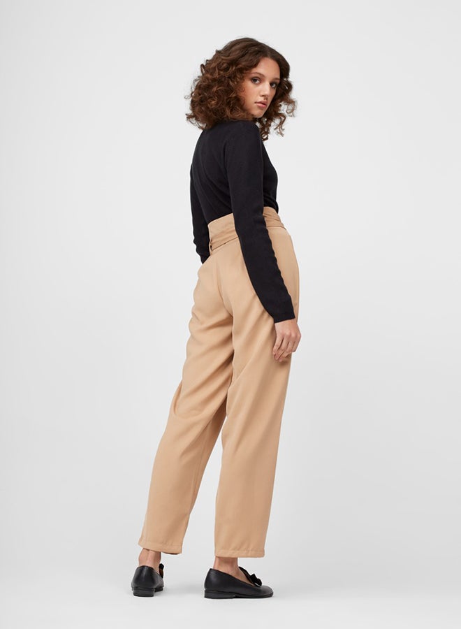 RINA Front Belt Pants Camel - Image 2