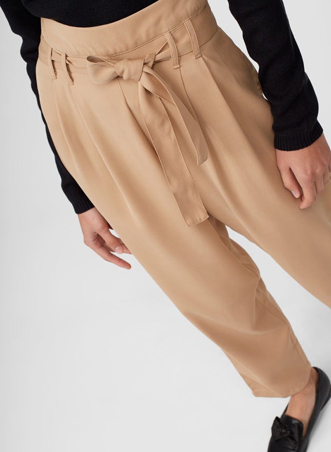 RINA Front Belt Pants Camel - Image 3