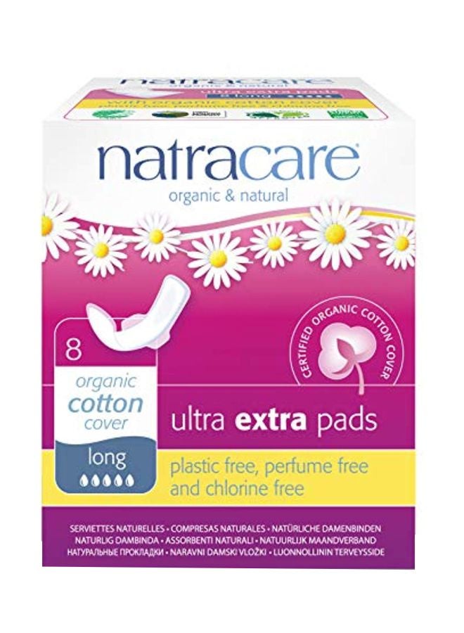 8-Piece Ultra Extra Pads With Wings White