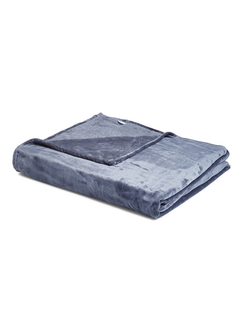 Ultra Soft Flannel Fleece Blanket/Throw Dark Grey King