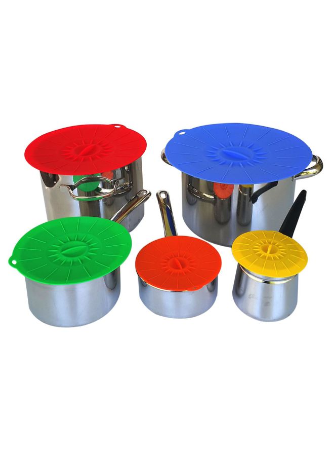 طقم أغطية مطاطية من السيليكون من 5 قطع متعدد الألوان 5-Piece  - Image 2