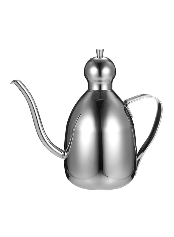 Oil Dispenser Bottle With Lid Cap Handle Silver