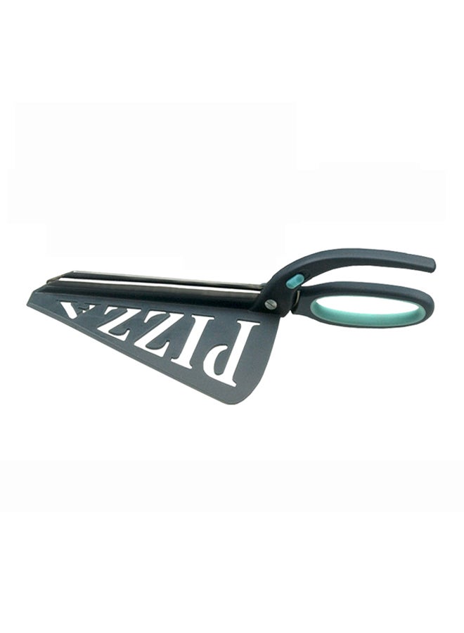2-In-1 Stainless Steel Pizza Scissor With Spatula Blue/Black 