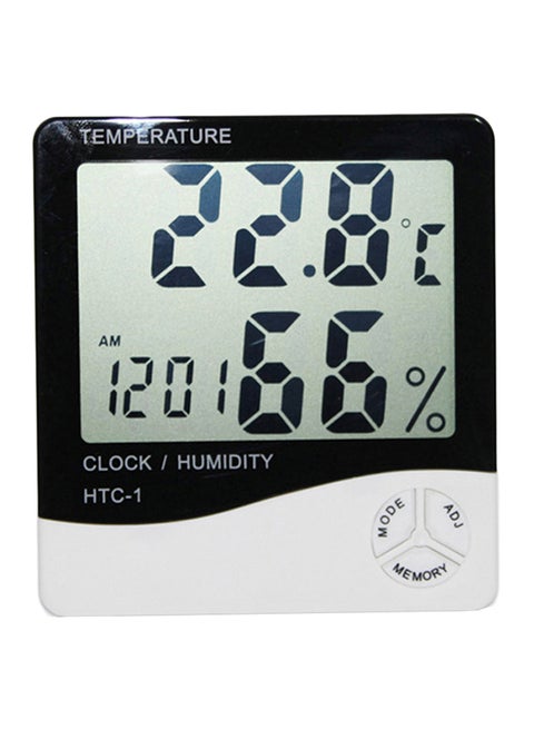 Digital Hygrometer And Thermometer With LCD Display Balck/White 17.3 x 3.5 x 12.8cm