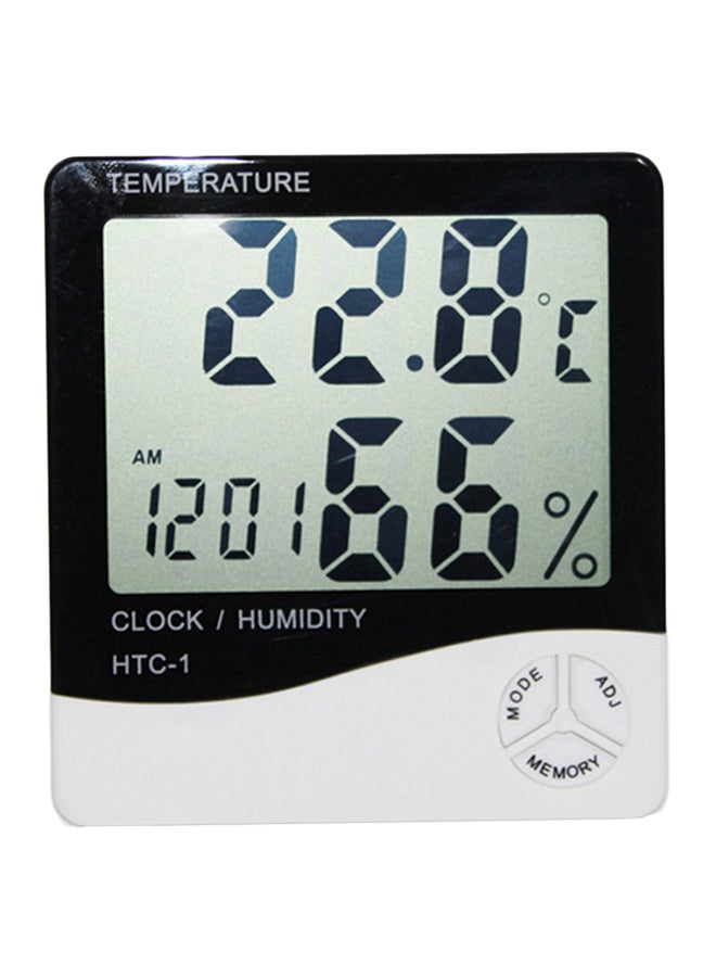 ماركة غير محددة مقياس رطوبةٍ رقمي ومقياس حرارةٍ بشاشة LCD . أسود / أبيض 17.3 x 3.5 x 12.8سم  - Image 1
