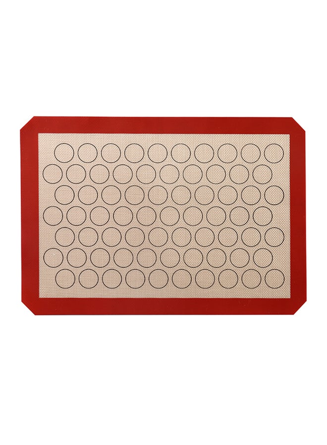 Reusable Silicone Macaron Baking Mat Red/Beige 42 x 1 x 29.5cm  - Image 1