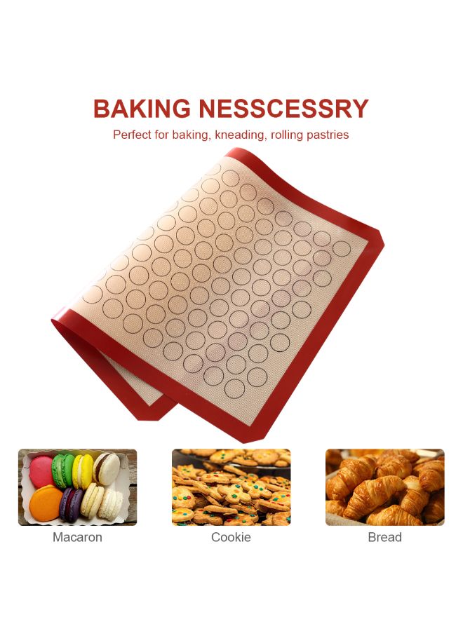 Reusable Silicone Macaron Baking Mat Red/Beige 42 x 1 x 29.5cm  - Image 2