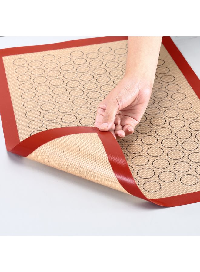 Reusable Silicone Macaron Baking Mat Red/Beige 42 x 1 x 29.5cm  - Image 4