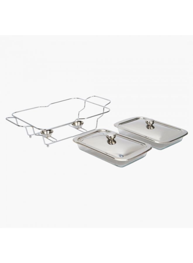 Home Box Wellshine Twin Food Warmer Bowl clear/silver - Image 3