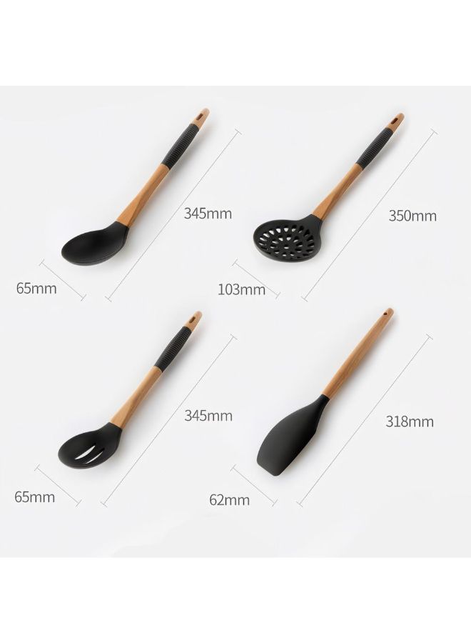 Generic - 11-Piece Silicone Utensils Set Black - Image 1