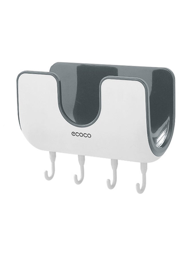 ecoco Wall-Mounted Floating Punch-Free Organizer Rack Grey/White