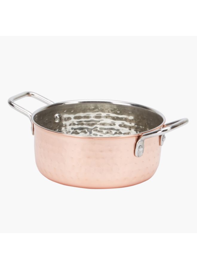 هوم بوكس قدر طهي مطلي بطبقة من النحاس اللامع ومزود بمقبض ذهبي وردي / فضي 600ملليلتر - Image 2