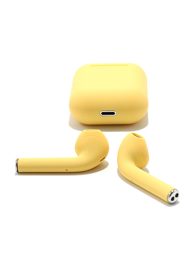 Generic - 12 TWS Touch Wireless  Earphone Yellow - Image 1