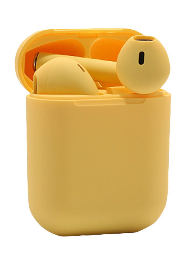 Generic - 12 TWS Touch Wireless  Earphone Yellow - Image 1
