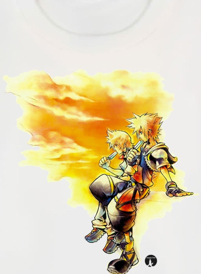 بي بي تيشيرت بتصميم مطبوع للعبة الفيديو "Kingdom Hearts" أبيض - Image 3