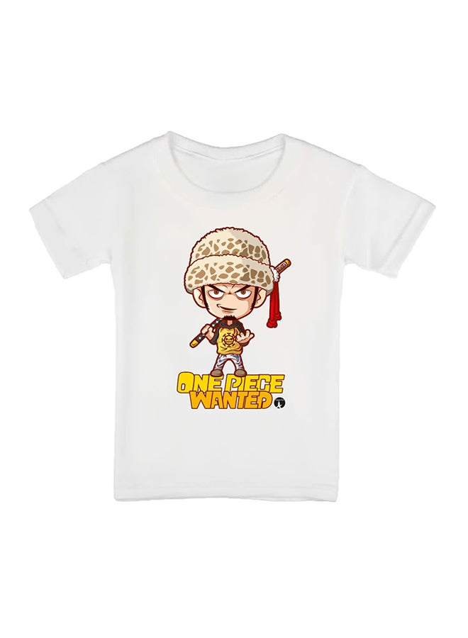 بي بي تيشيرت مطبوع بتصميم من مسلسل الرسوم المتحركة One Piece أبيض - Image 1