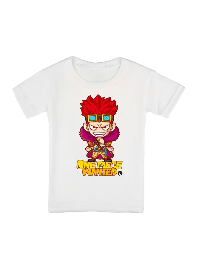 بي بي تيشيرت مطبوع بتصميم من مسلسل الرسوم المتحركة One Piece أبيض - Image 1
