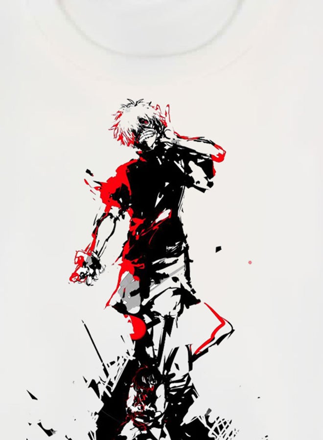 بي بي تيشيرت بطبعة سلسلة الرسوم المتحركة "Tokyo Ghoul" أبيض - Image 3