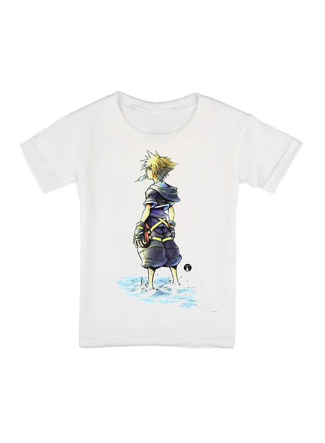 بي بي تيشيرت بتصميم مطبوع للعبة الفيديو "Kingdom Hearts" أبيض - Image 1