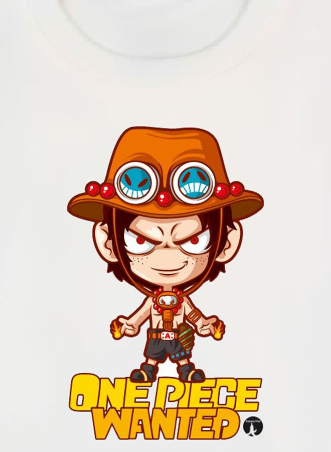 بي بي تيشيرت مطبوع بتصميم من مسلسل الرسوم المتحركة One Piece أبيض - Image 3