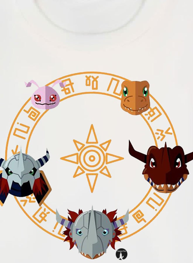 BP The Anime Digimon Printed T-Shirt White - Image 3