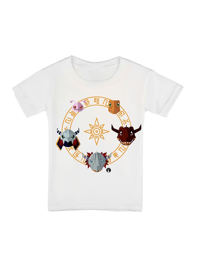 BP The Anime Digimon Printed T-Shirt White - Image 1
