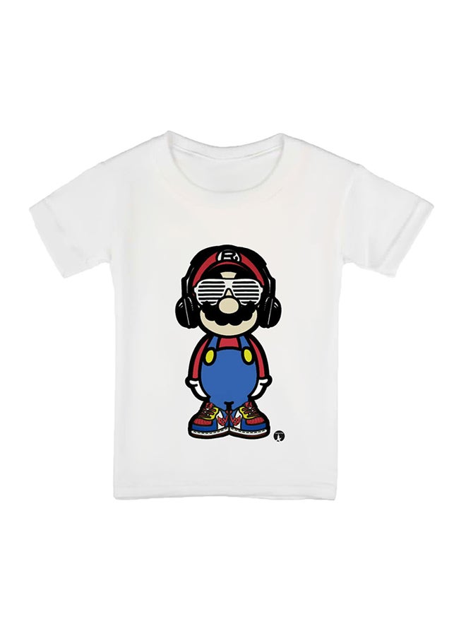 بي بي تيشيرت بطبعة شخصية سوبر ماريو من لعبة الفيديو أبيض - Image 1