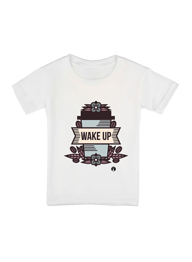 بي بي تيشيرت مطبوع عليه عبارات باللغة الإنجليزية أبيض - Image 1