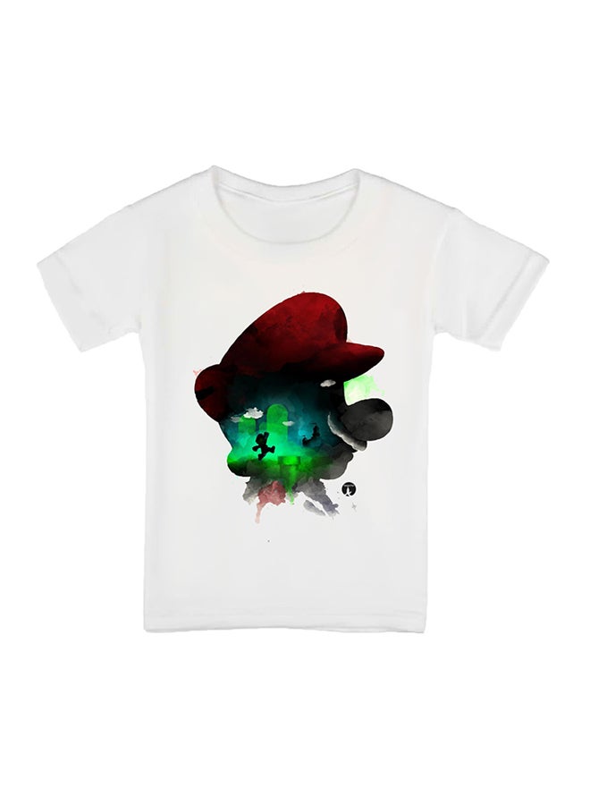 بي بي تيشيرت بطبعة شخصية سوبر ماريو من لعبة الفيديو أبيض - Image 1