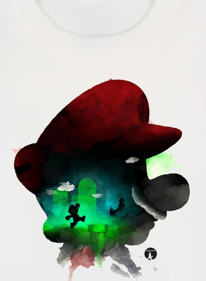 بي بي تيشيرت بطبعة شخصية سوبر ماريو من لعبة الفيديو أبيض - Image 3