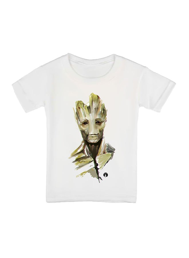 بي بي تيشيرت بطبعة شخصية جروت أبيض - Image 1