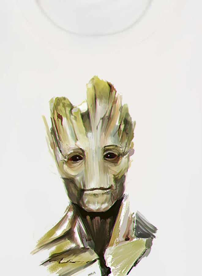 بي بي تيشيرت بطبعة شخصية جروت أبيض - Image 3