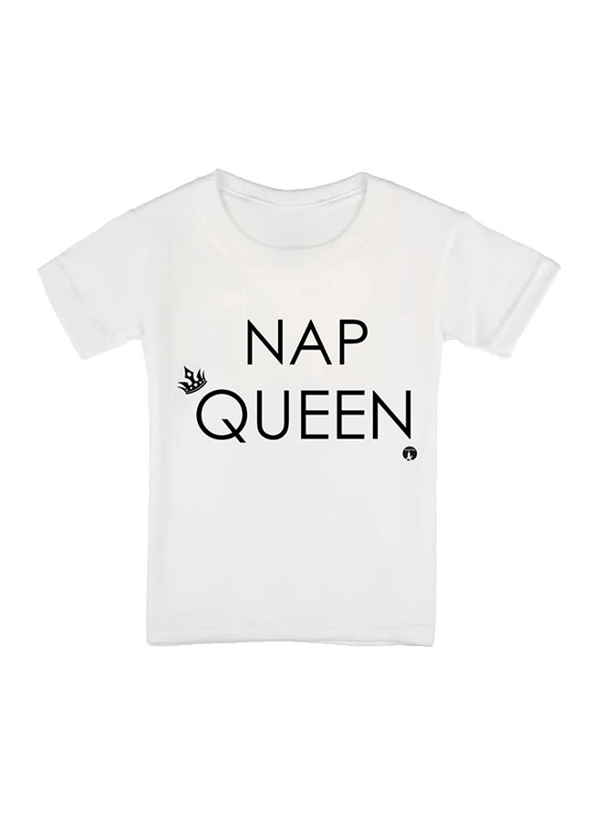 بي بي تيشيرت مطبوع عليه عبارات باللغة الإنجليزية أبيض - Image 1