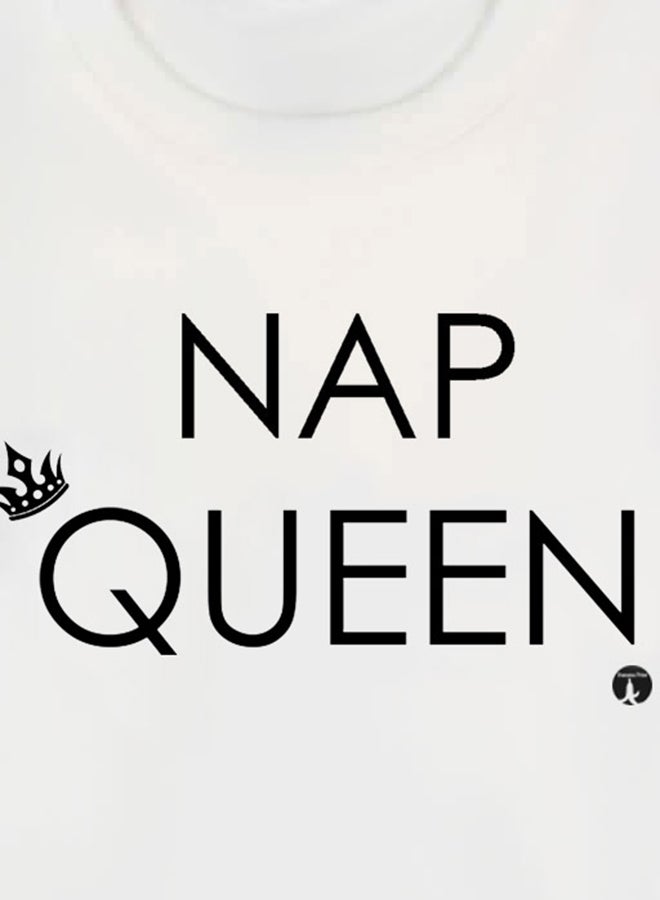 بي بي تيشيرت مطبوع عليه عبارات باللغة الإنجليزية أبيض - Image 3