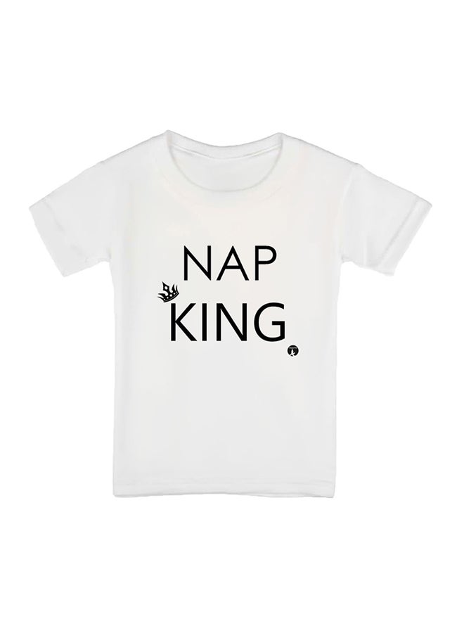 بي بي تيشيرت مطبوع عليه عبارات باللغة الإنجليزية أبيض - Image 1