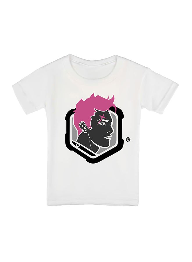 بي بي تيشيرت بطبعة من لعبة الفيديو Overwatch أبيض - Image 1