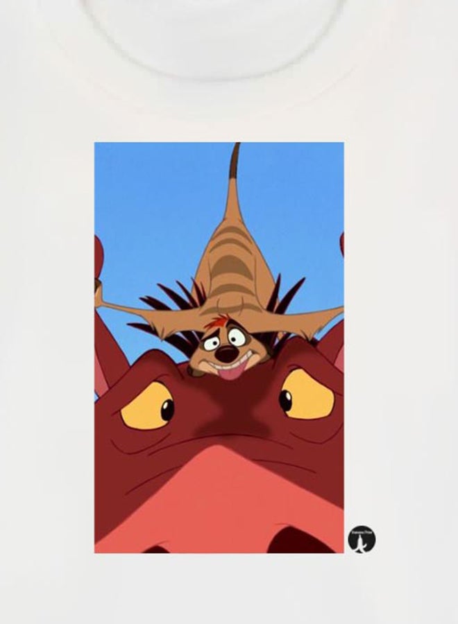 بي بي تيشيرت مطبوع عليه رسمة مستوحاة من فيلم "The Lion King" من ديزني أبيض - Image 3