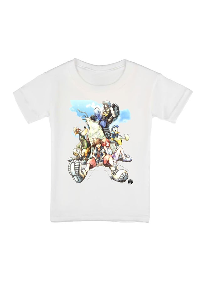بي بي تيشيرت بتصميم مطبوع للعبة الفيديو "Kingdom Hearts" أبيض - Image 1
