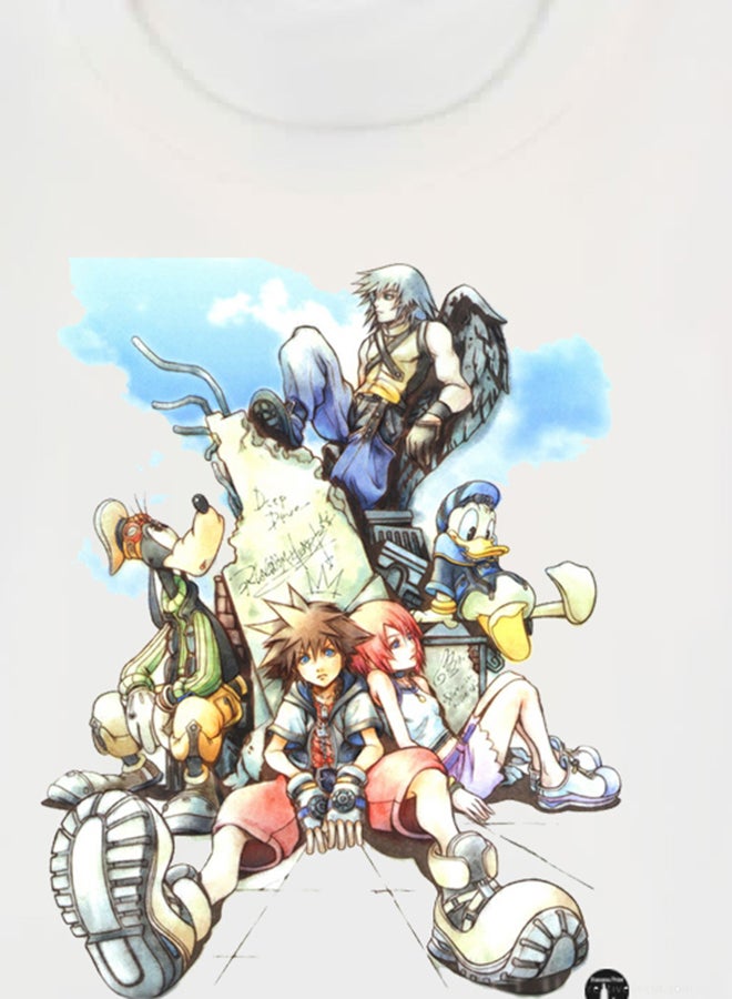 بي بي تيشيرت بتصميم مطبوع للعبة الفيديو "Kingdom Hearts" أبيض - Image 3