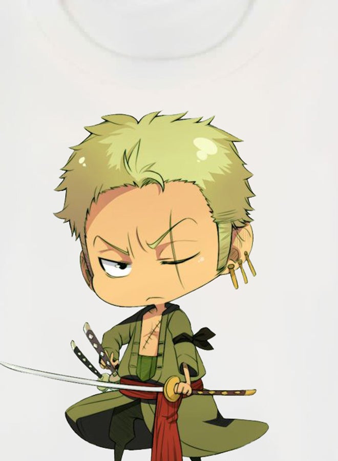 بي بي تيشيرت مطبوع بتصميم من مسلسل الرسوم المتحركة One Piece أبيض - Image 3