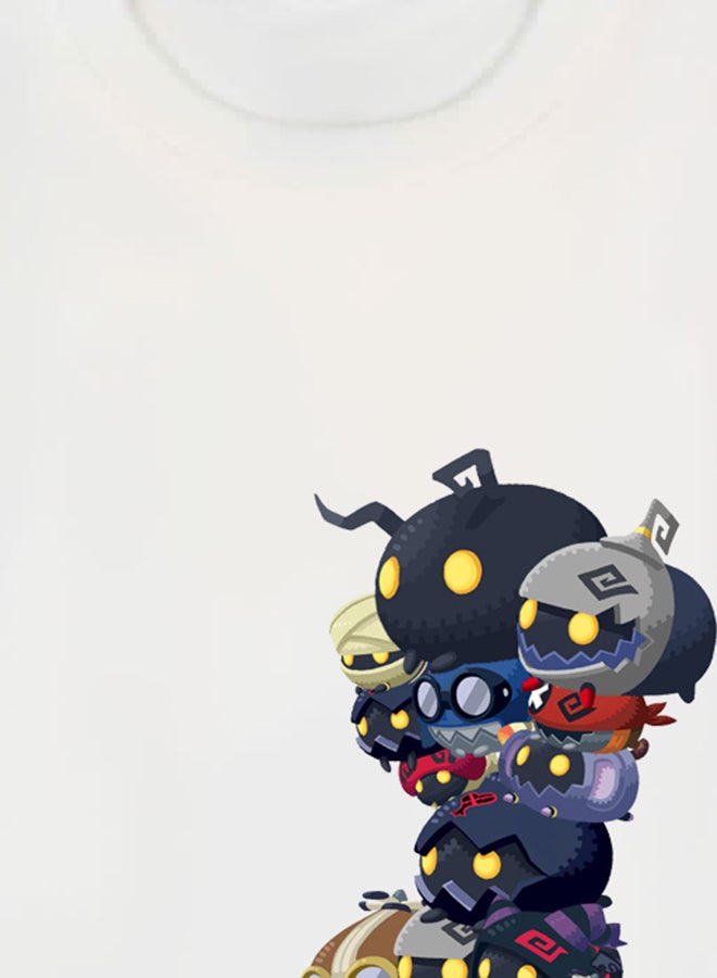 بي بي تيشيرت بتصميم مطبوع للعبة الفيديو "Kingdom Hearts" أبيض - Image 3