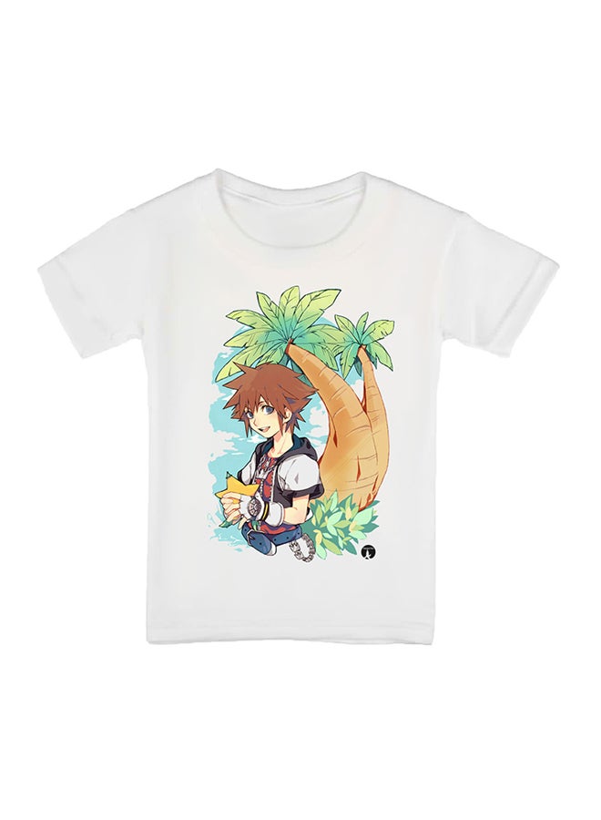 بي بي تيشيرت بتصميم مطبوع للعبة الفيديو "Kingdom Hearts" أبيض - Image 1