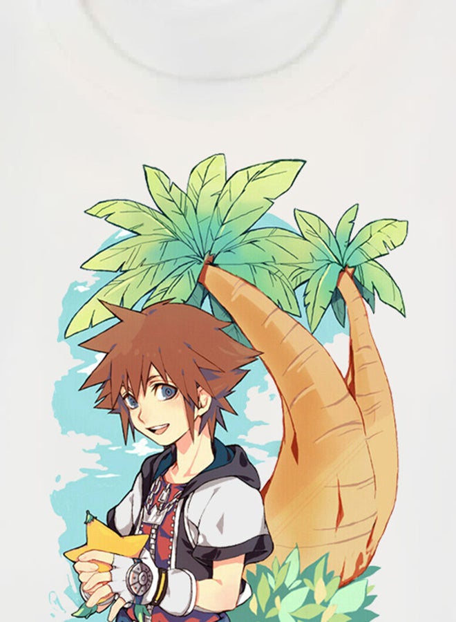 بي بي تيشيرت بتصميم مطبوع للعبة الفيديو "Kingdom Hearts" أبيض - Image 3